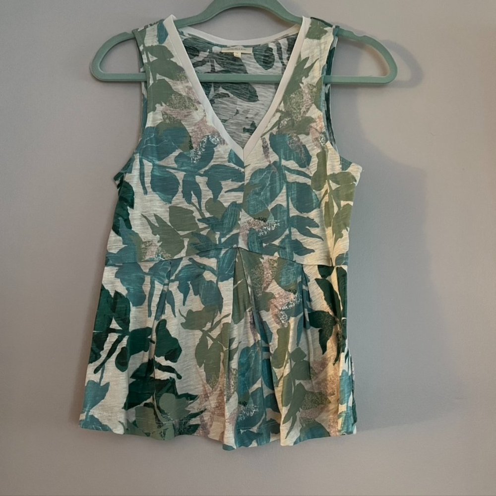 Anthropologie Floral Sleeveless Top